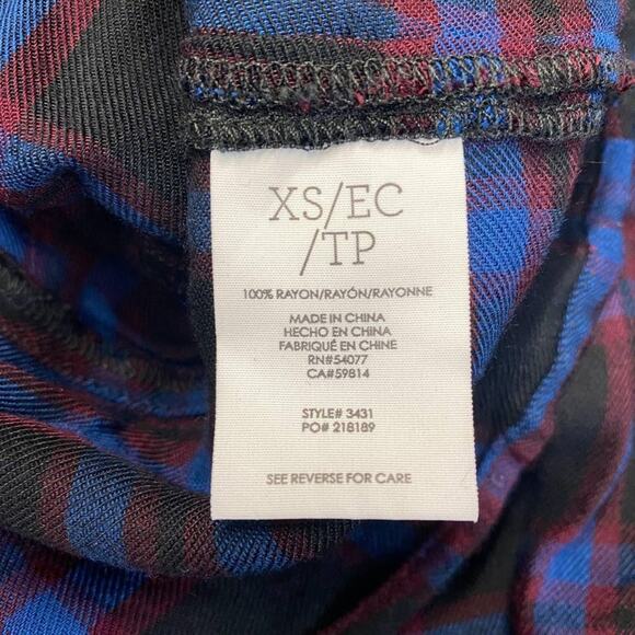 Cabi‎ Check Flannel Moody Plaid Button Down Shirt Xs #3431 - Picture 5 of 6
